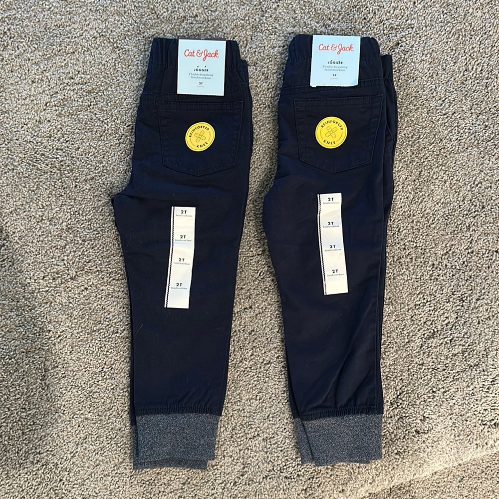 Two pairs of NWT Cat and Jack toddler boys joggers